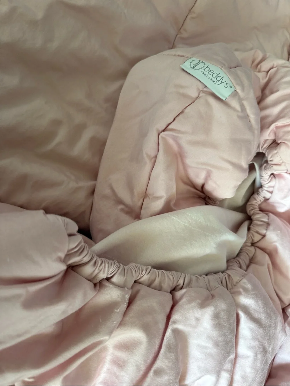 Beddy's Pink Stripe Comforter Cover - Soft Pastel Bedding with Minky inside.